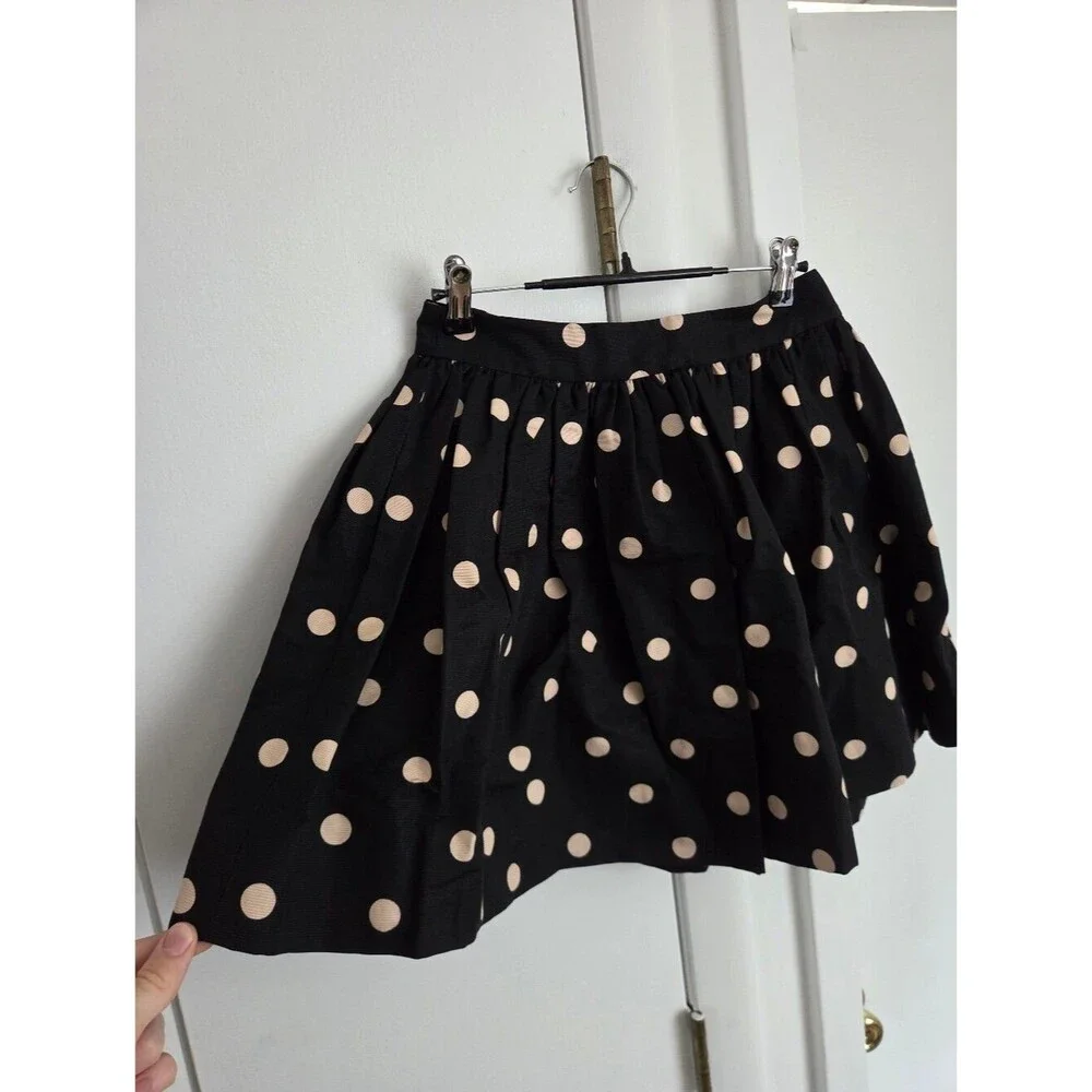 Kate Spade Bubble Deco Coreen Polka Dot Mini Black Circle Cotton Skirt Size 6